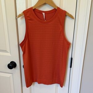 Lululemon Athletica Orange Muscle Tee tank sleeveless 8 swiftly breathe